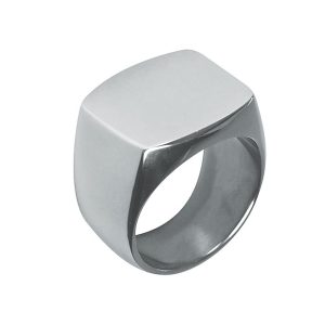 Chevalière en acier inox à personnaliser