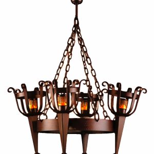 Lustre medieval fer forgé