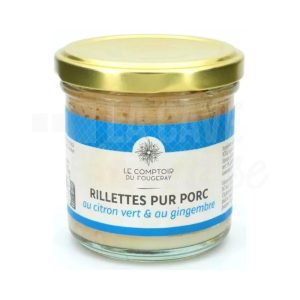 Rillettes Pur Porc au Citron vert & au Gingembre – Le Comptoir du Fougeray – 120gr